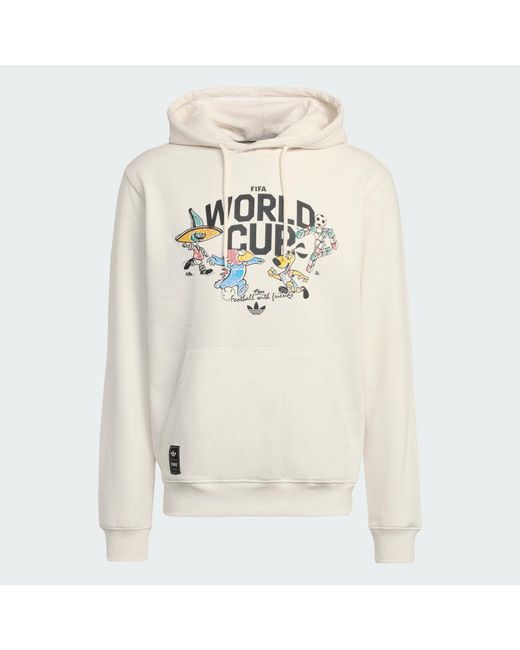 Adidas White Fifa World Cup Historic Mascot Hoodie for men