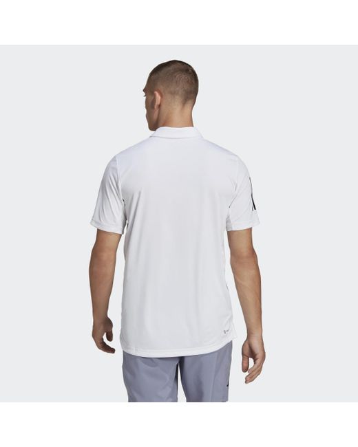Adidas White Club 3-stripes Tennis Polo Shirt for men
