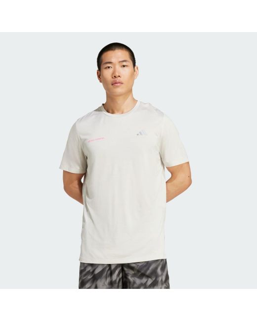 Adidas Own The Run Melange T-Shirt in White für Herren