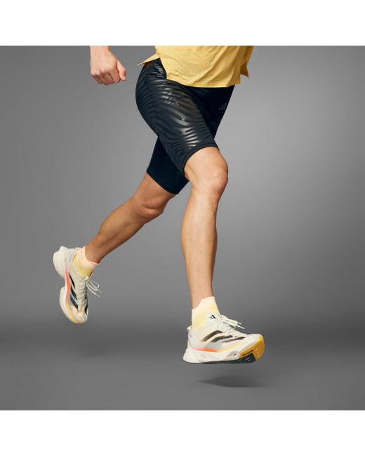 Leggings corti da running adizero Control di Adidas in Blue da Uomo