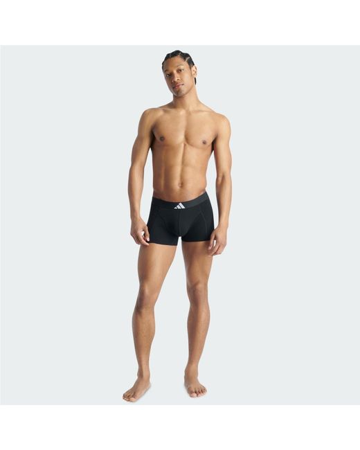 Adidas Blue Active Flex Cotton Body Trunk 3 Pack Underwear for men