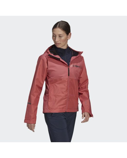 Adidas Red Terrex Multi Rain.rdy 2-layer Rain Jacket
