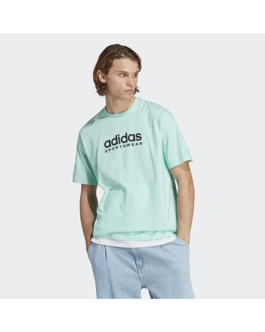 Adidas Blue All Szn Graphic T-Shirt for men