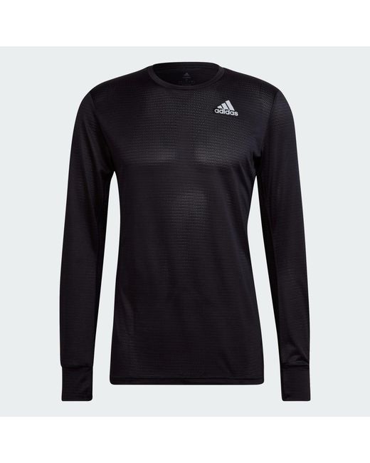 Adidas Black Own The Run Long Sleeve Tee for men