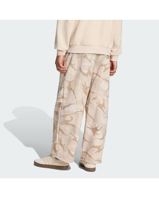Adidas Natural Seasonal Essentials Camo Woven Parachute Tracksuit Bottoms for men