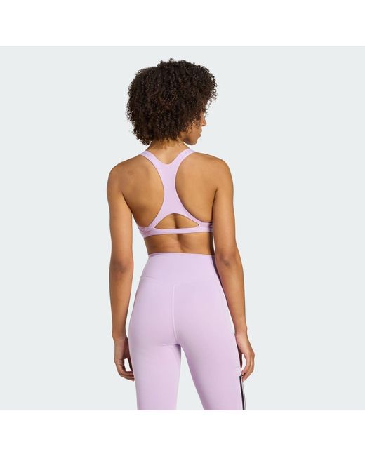 Adidas Purple Aeroimpact Luxe Training Light-Support Bra