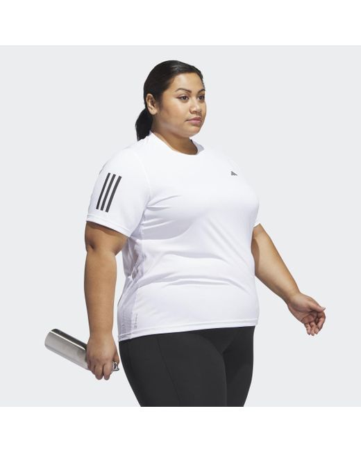 T-Shirt Own The Run (Curvy) di Adidas in White