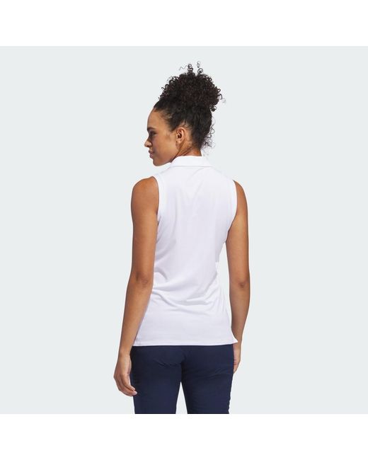 Polo sin mangas Ultimate365 Solid Adidas de color White