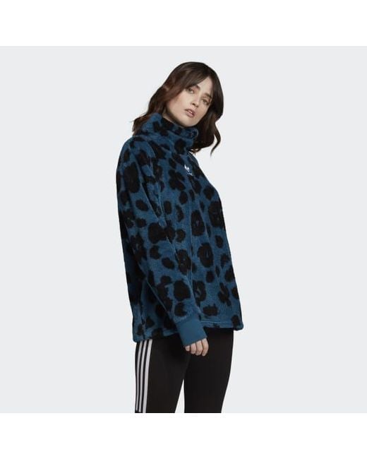 adidas Synthetic Bellista Sherpa Sweatshirt in Blue Lyst adidas Dots Allover Print Pullover Hoodie from PacSun