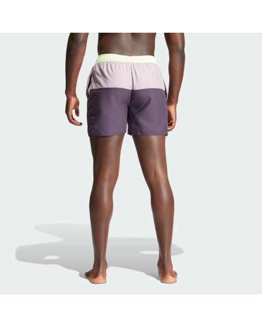 Adidas Purple Colorblock Clx Swim Shorts for men