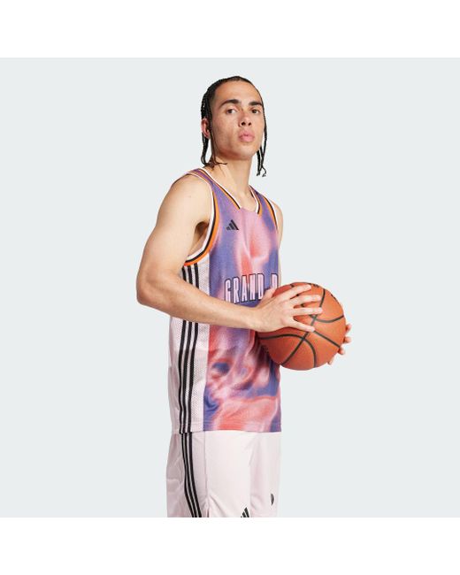 Adidas Pink Paris Basketball Aeroready Jersey for men