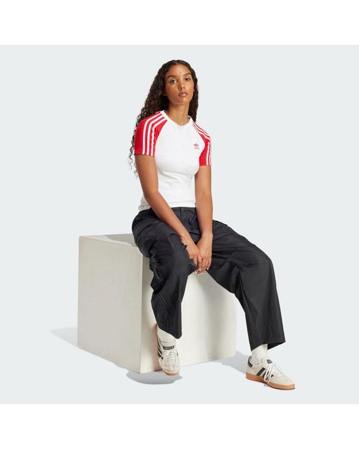 Camiseta Adicolor Raglan Slim 3 Bandas Adidas de color White