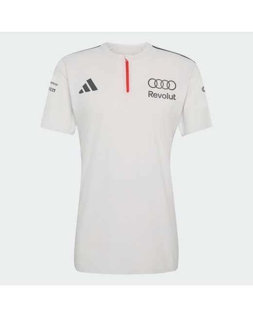 Adidas White Audi Revolut F1 Team Engineers & Marketing Short Sleeve Polo for men