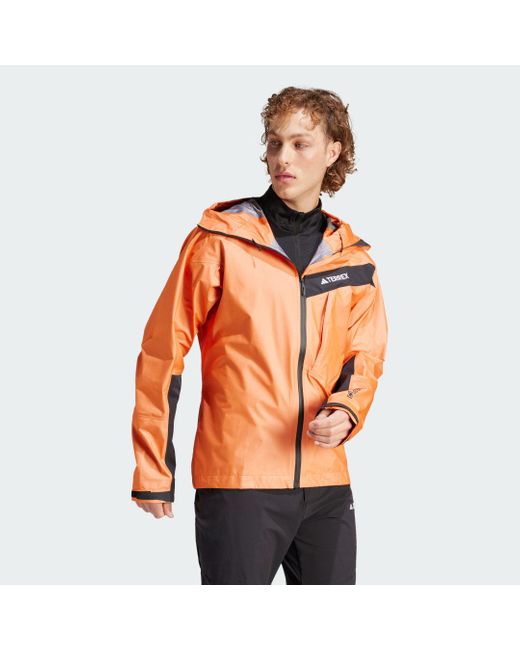 Adidas Orange Terrex Techrock Light Gore-tex Active Jacket for men