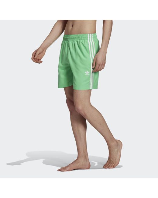 adidas Adicolor Classics 3-Streifen Badeshorts in Grün für Herren | Lyst DE