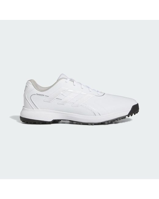 Adidas White Traxion Lite Max Spikeless Bounce Golf Shoes for men