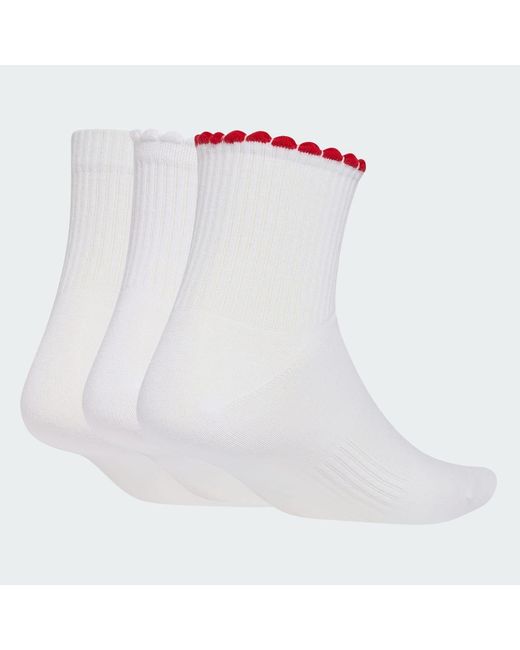 Adidas White Graphic Sock 3 Pair Pack