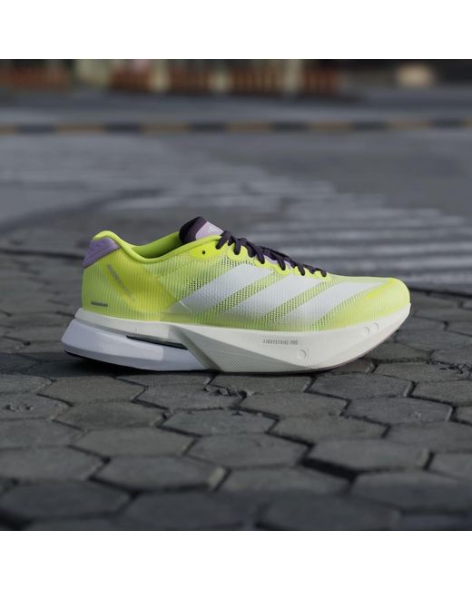 Adidas Yellow Adizero Boston 13 Shoes