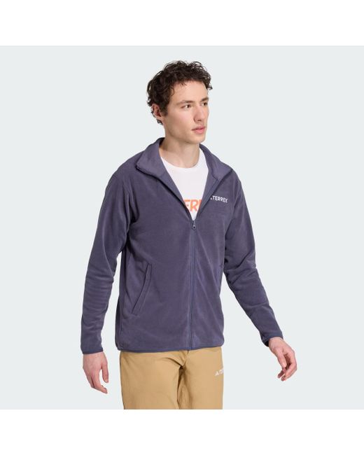 Giacca Multi Essentials Full-Zip Fleece di Adidas in Blue da Uomo