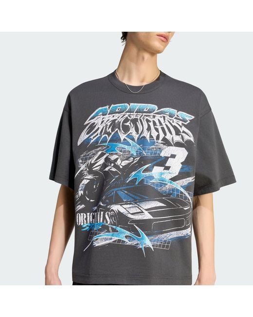 Adidas Black Gurnge Racing Graphic T-Shirt for men