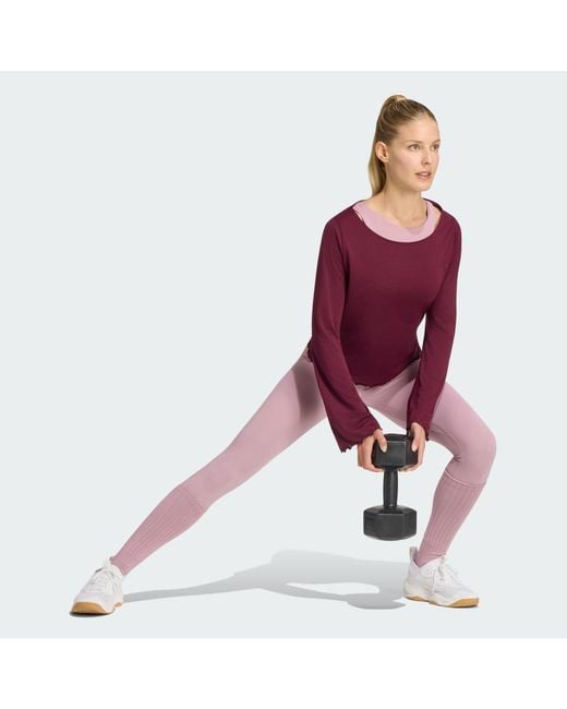 Adidas Red Motion Long Sleeve T-Shirt