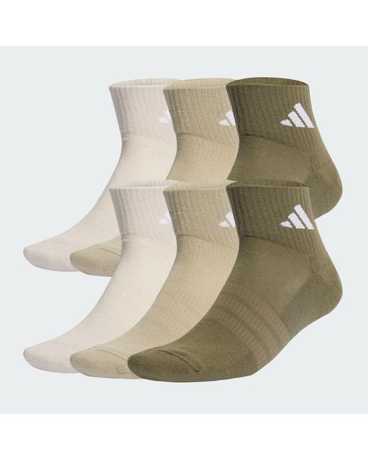 Adidas Green Cushioned Essentials Ankle Socks 6 Pair Pack