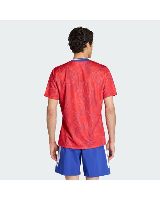 Adidas Red France Rugby Prematch Jersey for men