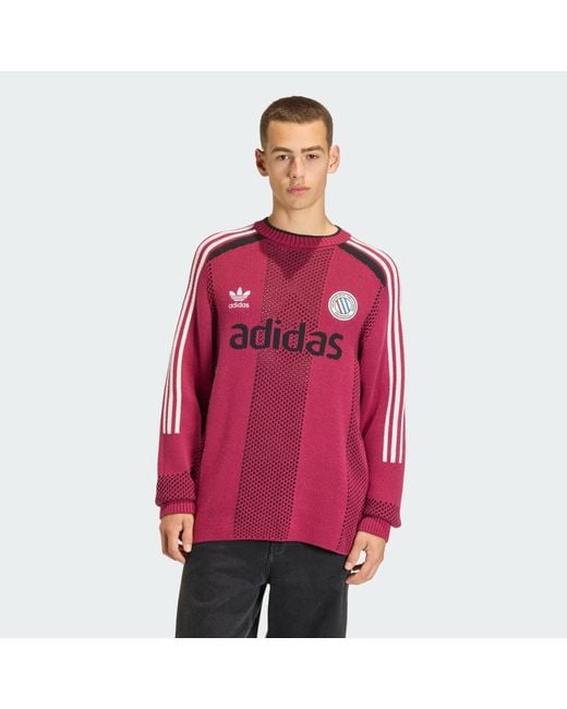 Adidas Red Adicolor Blokecore Longsleeves Light Weight Pullover