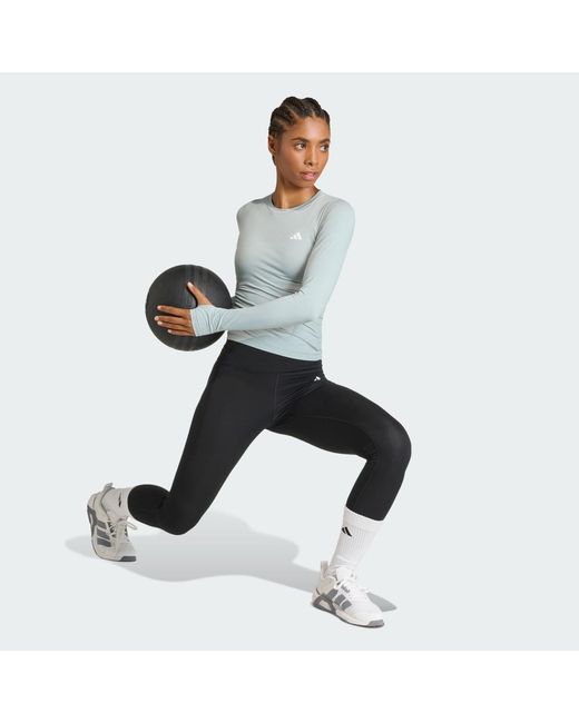Adidas Gray Primelift Essentials Workout Contour Long Sleeve