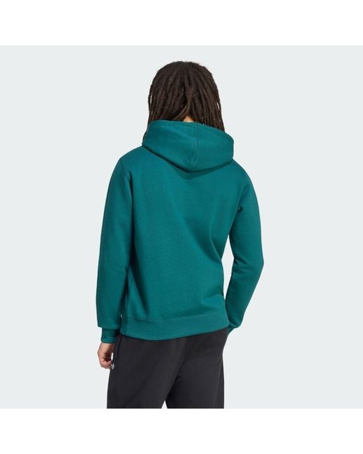 Adidas Green Trefoil Essentials Hoodie for men