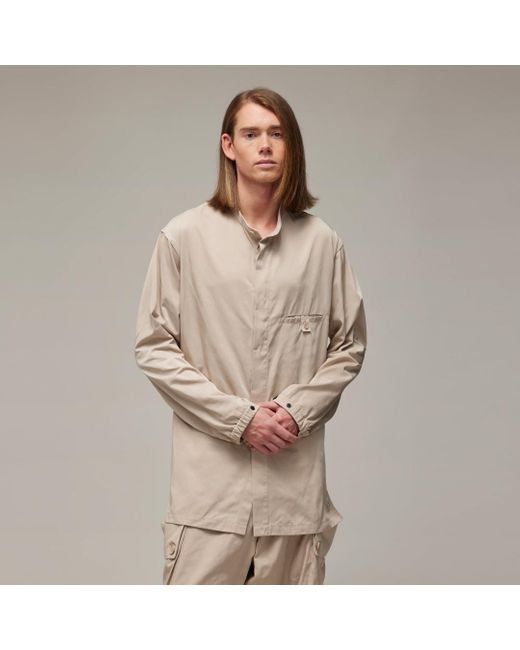 Adidas Brown Y-3 Nylon Twill Overshirt for men
