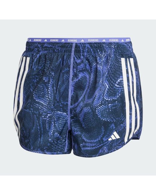 Adidas Blue Own The Run Excite Allover Print Aeroready Shorts