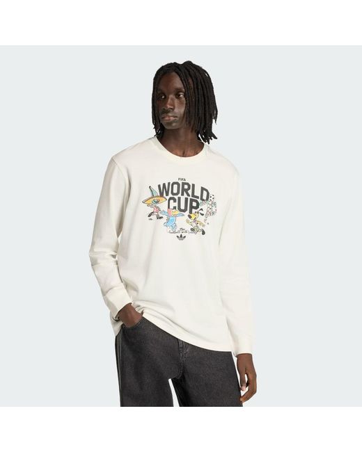 Adidas White Fifa World Cup Historic Mascot Long Sleeve T-Shirt for men
