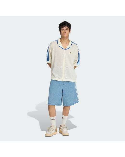 Adidas Blue Lifestyle Knitted Resort Shirt Kx1223 for men