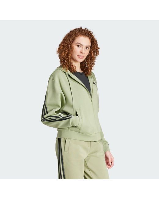 Adidas Green Future Icons 3-Stripes Full Zip Hoodie