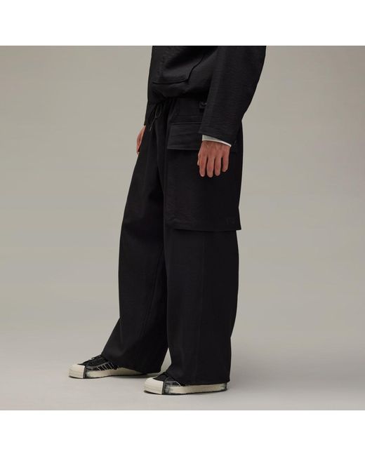 Adidas Black Y-3 Sport Uniform Cargo Trousers for men