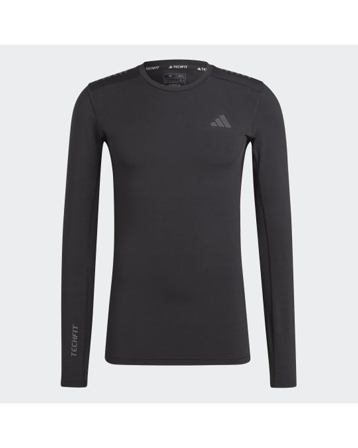 Adidas Black Techfit Control X Rheontm Long-sleeve Top for men