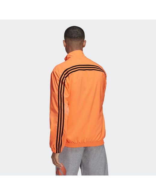 adidas Synthetisch Sportswear 3-stripes Geweven Trainingsjack in het Oranje  voor heren - Lyst