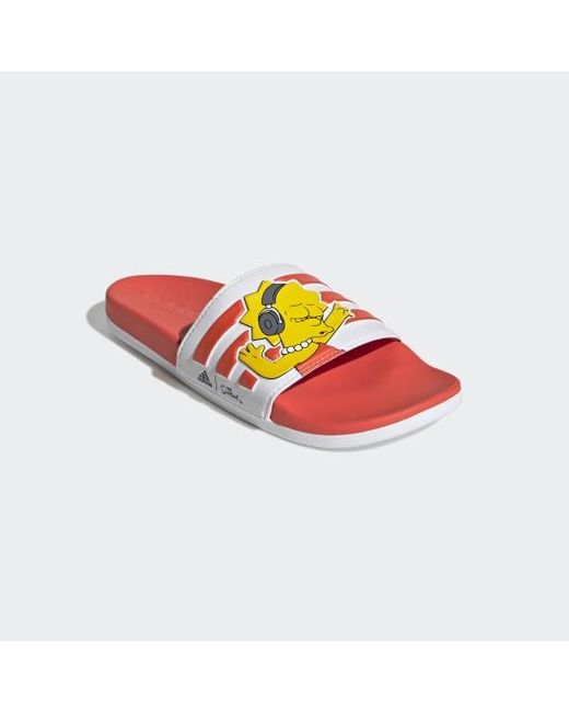 adidas Synthetic The Simpsons Adilette Comfort Slides in White | Lyst