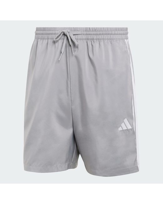 Adidas Gray Essentials 3-Stripes Chelsea Shorts for men