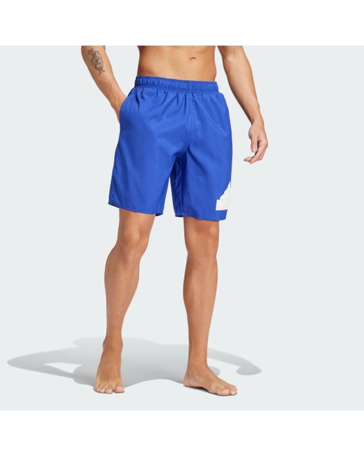 Adidas Blue Logo Clx Swim Shorts for men