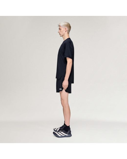 Adidas Blue Y-3 Running Short Sleeve T-Shirt for men