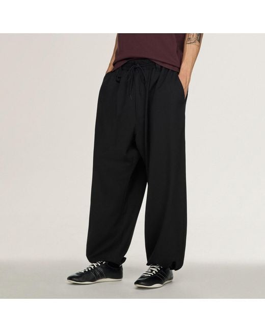 Adidas Black Y-3 Wool Straight Leg Trousers