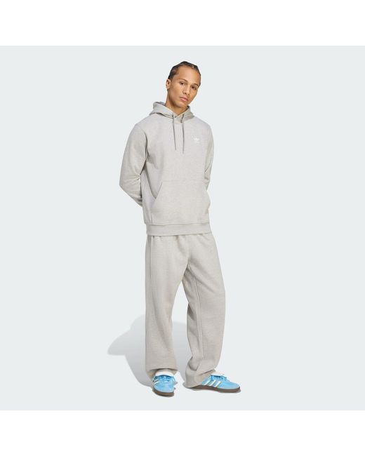 Adidas Gray Trefoil Essentials Open Hem Joggers for men