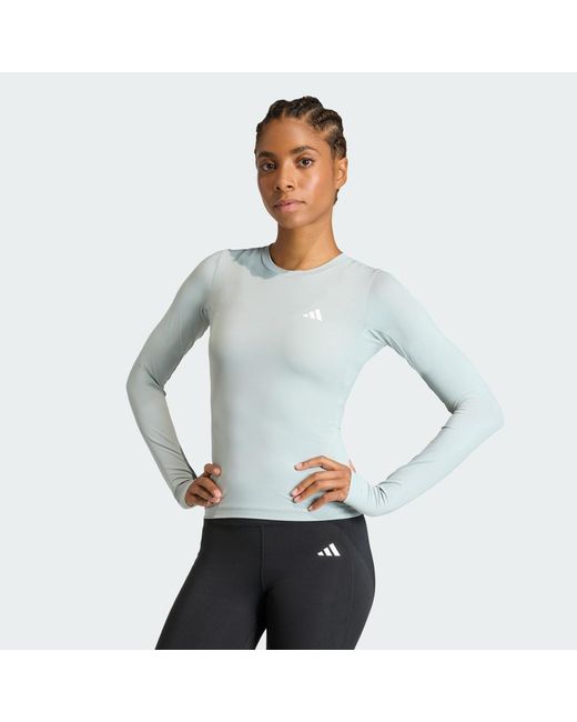 Adidas Gray Primelift Essentials Workout Contour Long Sleeve