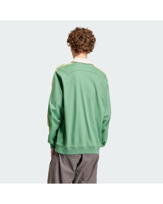 Collared Sweatshirt di Adidas in Green da Uomo