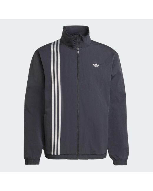 Adidas Black Firebird Front Stripes Woven Track Top for men