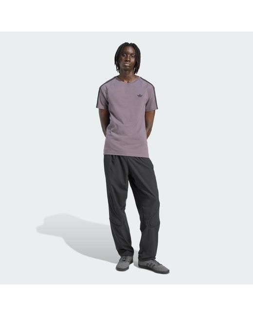 Adidas Purple Adicolor Trefoil Tight Tee for men