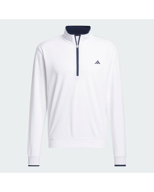 Adidas White Lightweight Half-Zip Top for men
