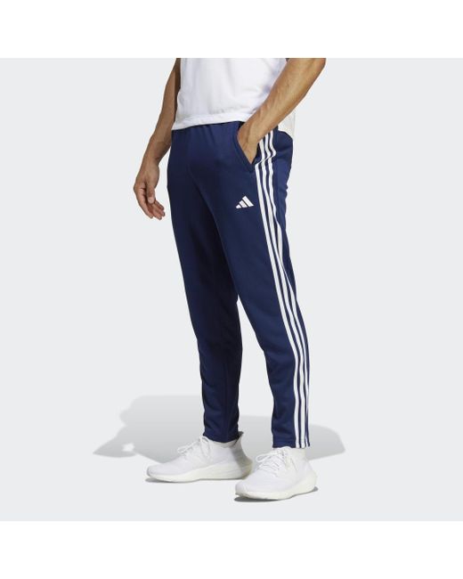 Adidas Blue Train Essentials 3-Stripes Training Joggers for men